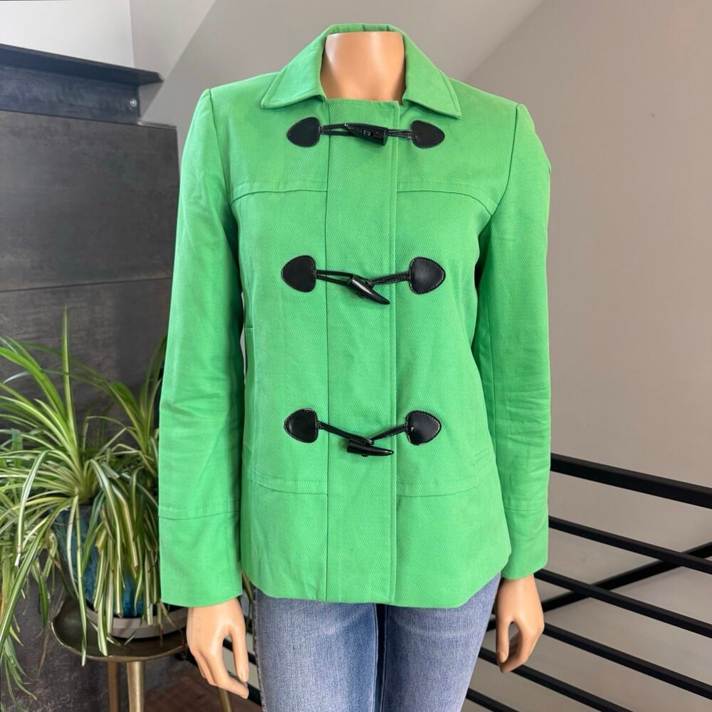 Banana Republic Fall 2013 Green Toggle Peacoat Jacket Novelty Umbrella Lining S